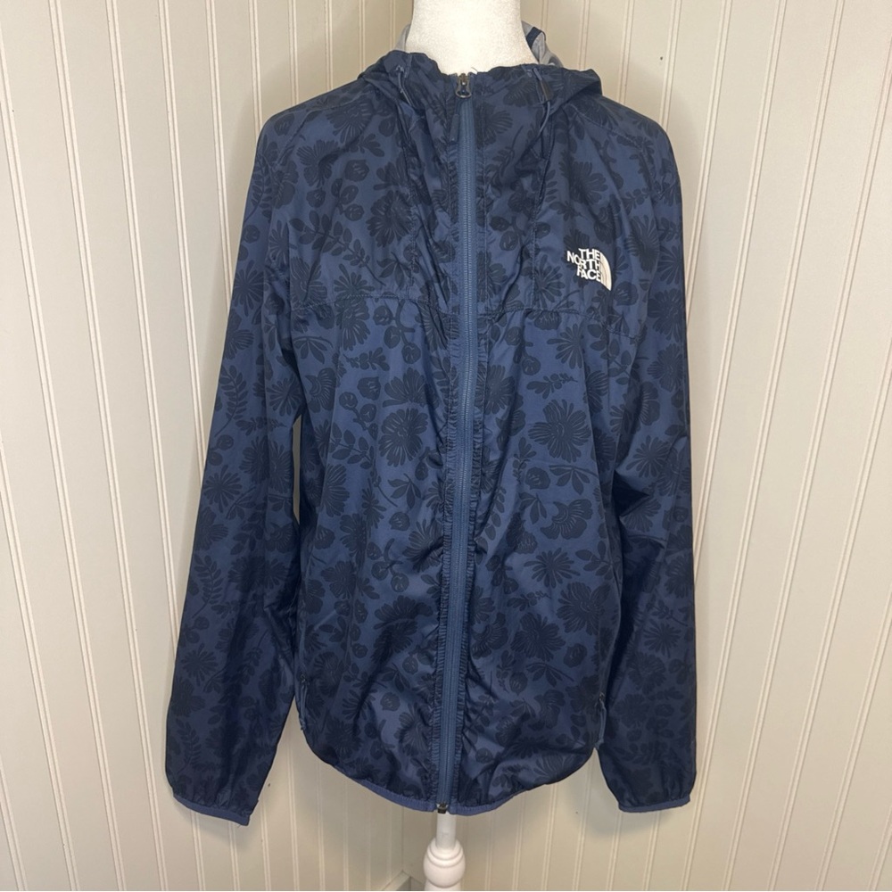 The North Face Printed Cyclone Hoodie Mens Sz S Blue Windwall Full Zip Pockets
